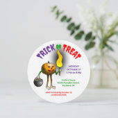 Uitnodiging Kinder partij Halloween Trick or treat (Staand voorkant)