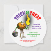 Uitnodiging Kinder partij Halloween Trick or treat (Voorkant)