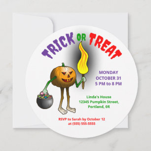 Uitnodiging Kinder partij Halloween Trick or treat