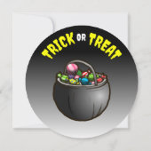Uitnodiging Kinder partij Halloween Trick or treat (Achterkant)