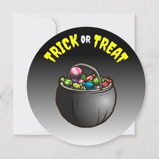 Uitnodiging Kinder partij Halloween Trick or treat (Achterkant)