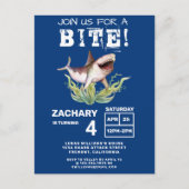 Uitnodiging Kinder partij Shark Birthday (Voorkant)