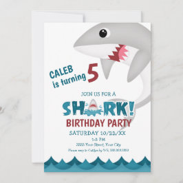 Uitnodiging Kinder partij Shark Birthday
