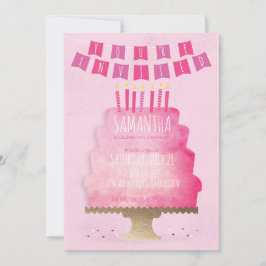 Uitnodiging Kinderverjaardag - Mooi Roze