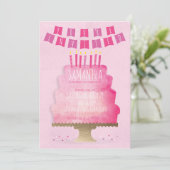 Uitnodiging Kinderverjaardag - Mooi Roze (Staand voorkant)