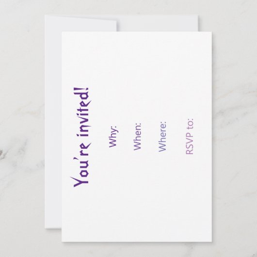 Uitnodiging KiniArt Bat Halloween Party (Achterkant)