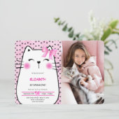 Uitnodiging kitten foto (Staand voorkant)