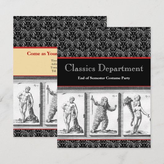 Uitnodiging, Klassiek, Mythologie, Roman Empire Kaart (Voorkant / Achterkant)