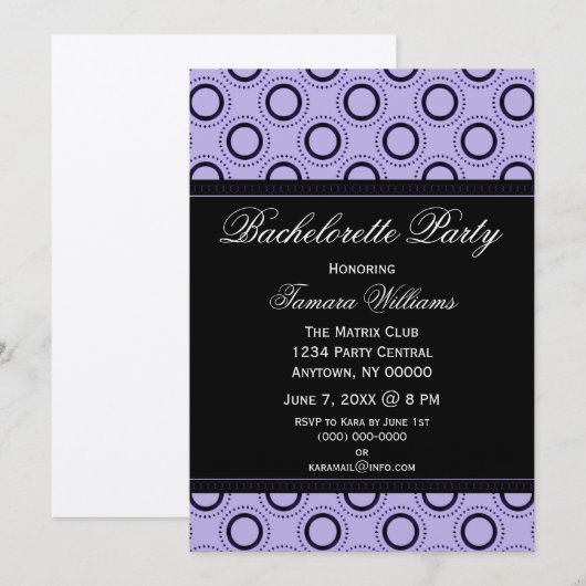 Uitnodiging Klassieke Refinement Bachelorette Part (Voorkant / Achterkant)