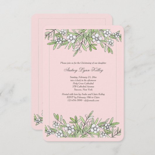 Uitnodiging Kleine Bloemen (Voorkant / Achterkant)