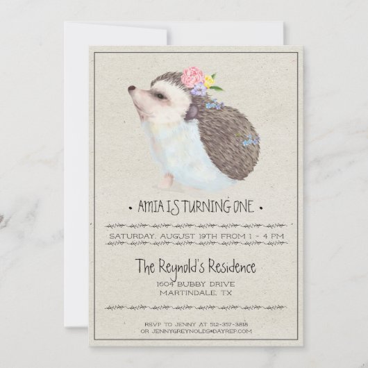 Uitnodiging kleine egel-partij (Voorkant)