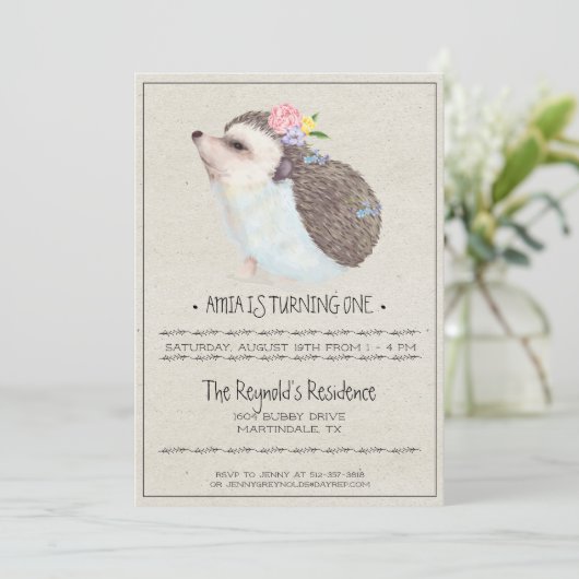 Uitnodiging kleine egel-partij (Staand voorkant)