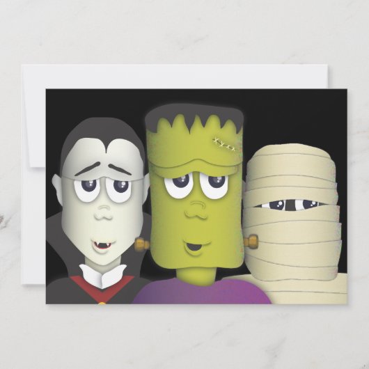 Uitnodiging kleine Monsters Halloween Costume Part (Voorkant)