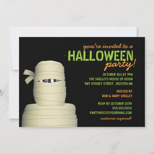 Uitnodiging kleine Monsters Halloween Costume Part (Achterkant)