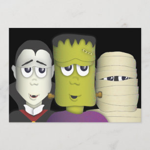 Uitnodiging kleine Monsters Halloween Costume Part