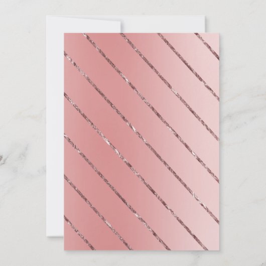 Uitnodiging Kleine Prinses, Roze Gouden Uitnodigin (Achterkant)