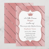 Uitnodiging Kleine Prinses, Roze Gouden Uitnodigin (Voorkant / Achterkant)
