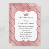 Uitnodiging Kleine Prinses, Verjaardag Prinses (Voorkant / Achterkant)