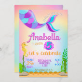 Uitnodiging Kleine Zeemeermin, Zeemeermin uitnodig (Voorkant / Achterkant)