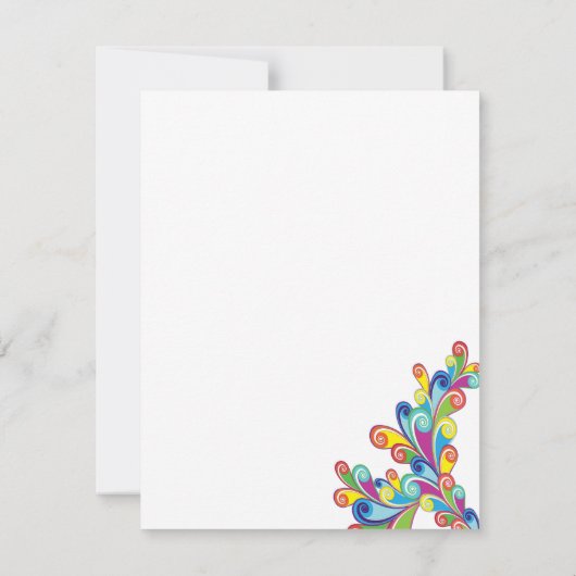 Uitnodiging kleurrijke hoekcurls (Achterkant)