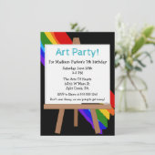 Uitnodiging kleurrijke verfpartij (Staand voorkant)