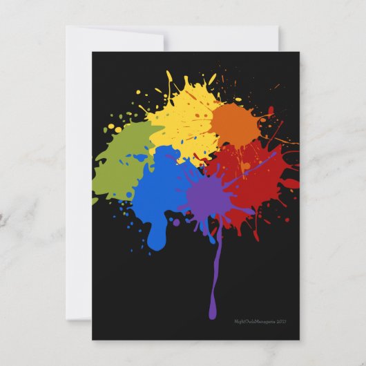 Uitnodiging kleurrijke verfpartij (Achterkant)