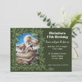 Uitnodiging Koalas Birthday (Staand voorkant)