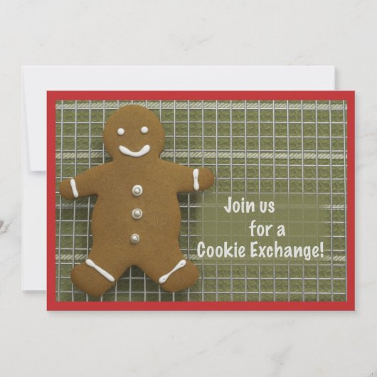 Uitnodiging Koekjes Uitwisselen, Gingermansfiguur (Voorkant)