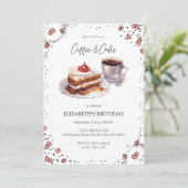 Uitnodiging koffie & taart verjaardag (Staand voorkant)