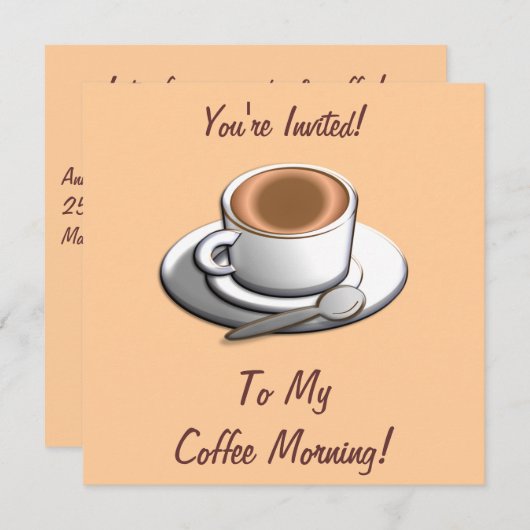 Uitnodiging Koffiebeker (Voorkant / Achterkant)