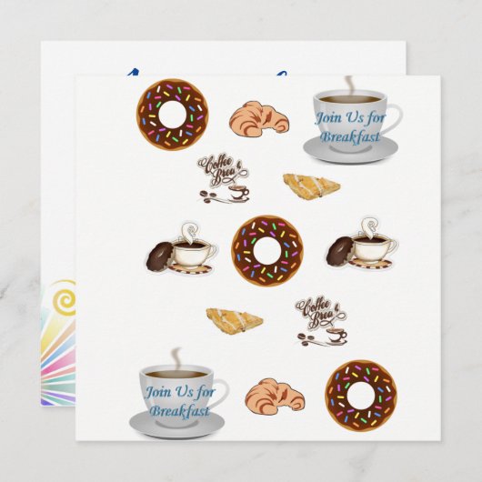 Uitnodiging Kom bij ons langs voor een ontbijtkaar (Voorkant / Achterkant)