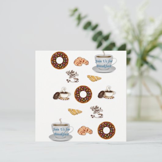 Uitnodiging Kom bij ons langs voor een ontbijtkaar (Staand voorkant)