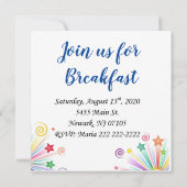 Uitnodiging Kom bij ons langs voor een ontbijtkaar (Achterkant)