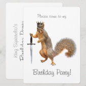 Uitnodiging koning Squirrel Birthday (Voorkant / Achterkant)