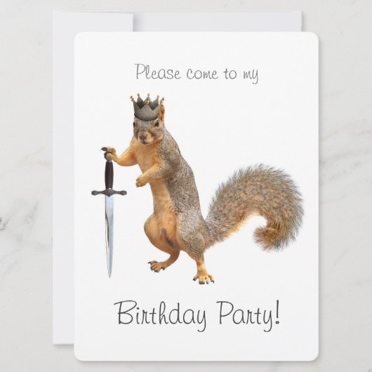 Uitnodiging koning Squirrel Birthday (Voorkant)