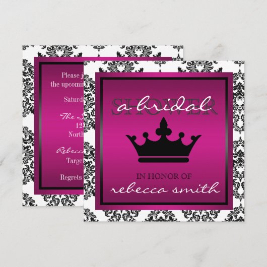 Uitnodiging koningin Bridal (Voorkant / Achterkant)