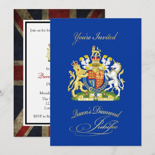 Uitnodiging koningin Diamond Jubilee (Voorkant / Achterkant)