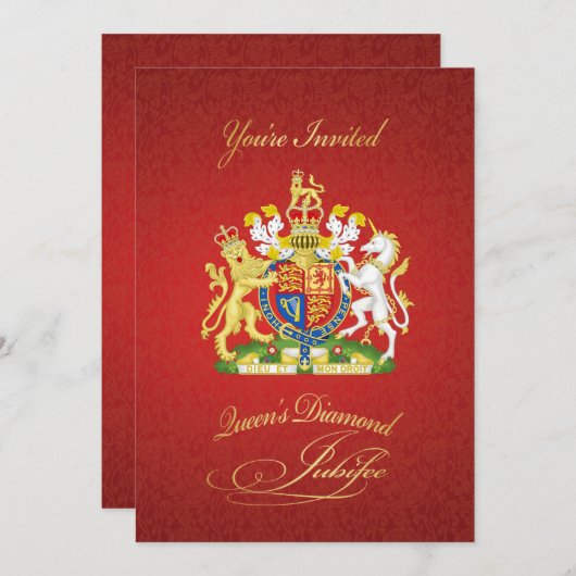 Uitnodiging koningin Elizabeth Elizabeth Diamond J (Voorkant / Achterkant)