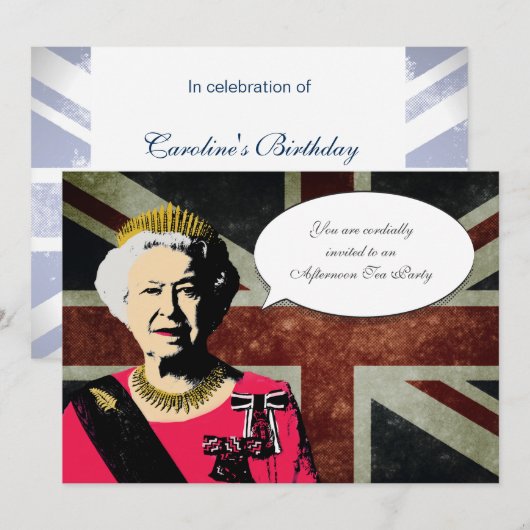 Uitnodiging koningin Elizabeth Tea (Voorkant / Achterkant)