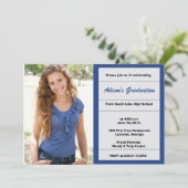 Uitnodiging koninklijke blauwe fotograaf (Staand voorkant)