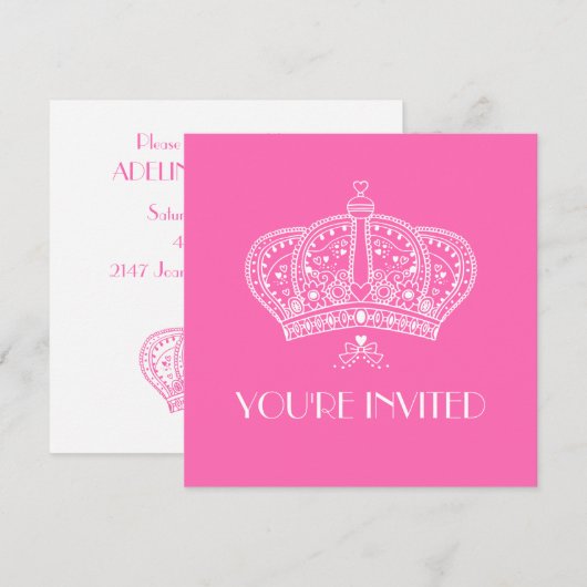 Uitnodiging koninklijke kroon (Voorkant / Achterkant)