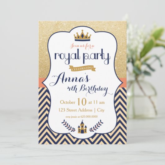 Uitnodiging koninklijke prinses (Staand voorkant)