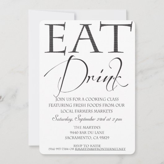 Uitnodiging Kookles/Demonstratie (Voorkant)