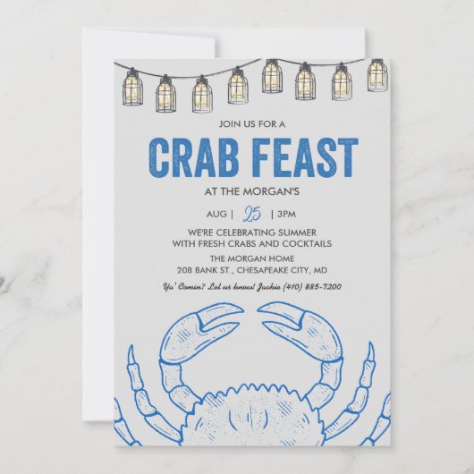 Uitnodiging Krab Feestje (Voorkant)