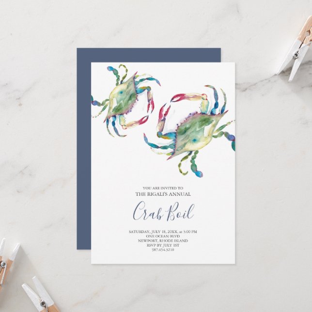 Uitnodiging Krabben Koken Zomerfeest (Voorkant / Achterkant in situ)