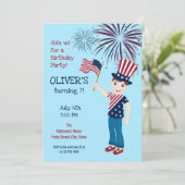 Uitnodiging krachtens vierde verjaardagsfeest (Staand voorkant)