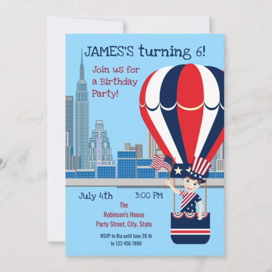 Uitnodiging krachtens vierde verjaardagsfeest (Voorkant)