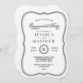 Uitnodiging  Kraft Art Deco Engagement Party (Voorkant / Achterkant)