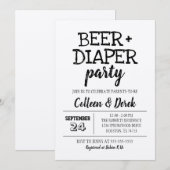 Uitnodiging Kraft Beer & Diaper Party (Voorkant / Achterkant)