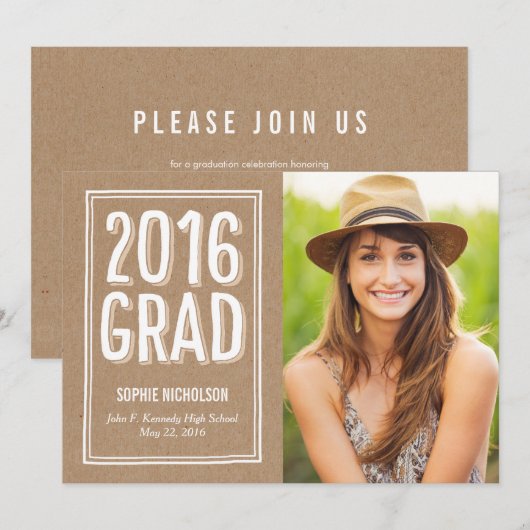 Uitnodiging Kraft voor Big News Afstuderen (Voorkant / Achterkant)